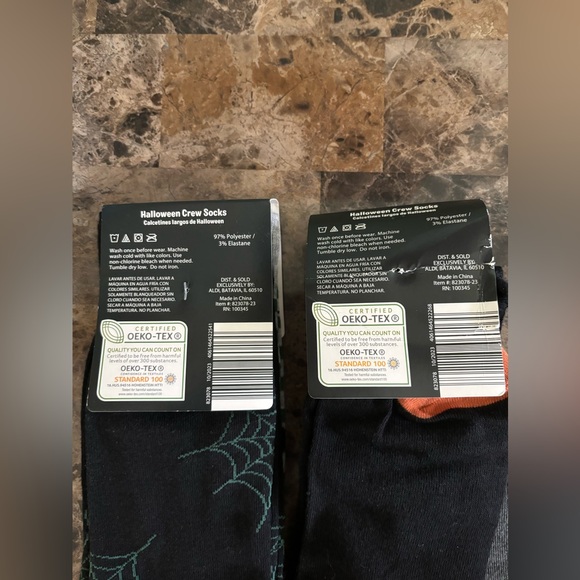 Halloween Socks Men 6-11.5 Women 6.5-13 (2) 2 pk Multicolor Crew Aldis New - Picture 3 of 3